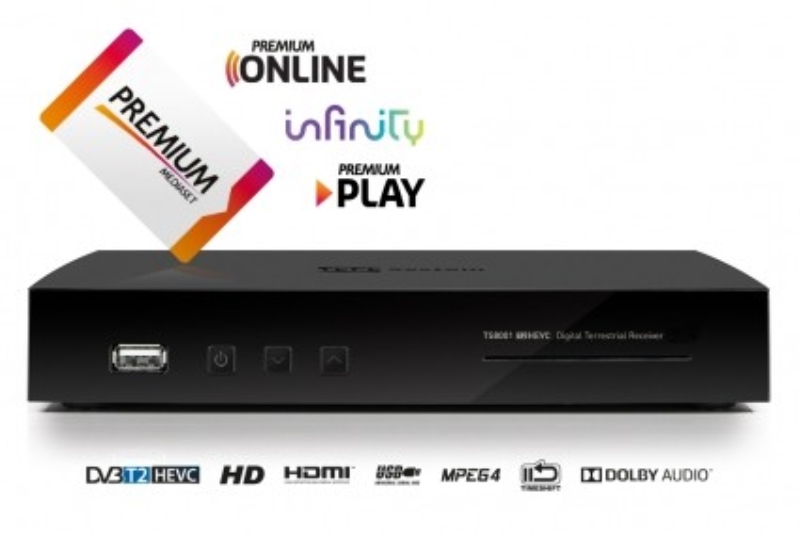 TECNOSHOP Decoder digitale terrestre Telesystem TS8001T2 Full HD DVB-T2 HEVC